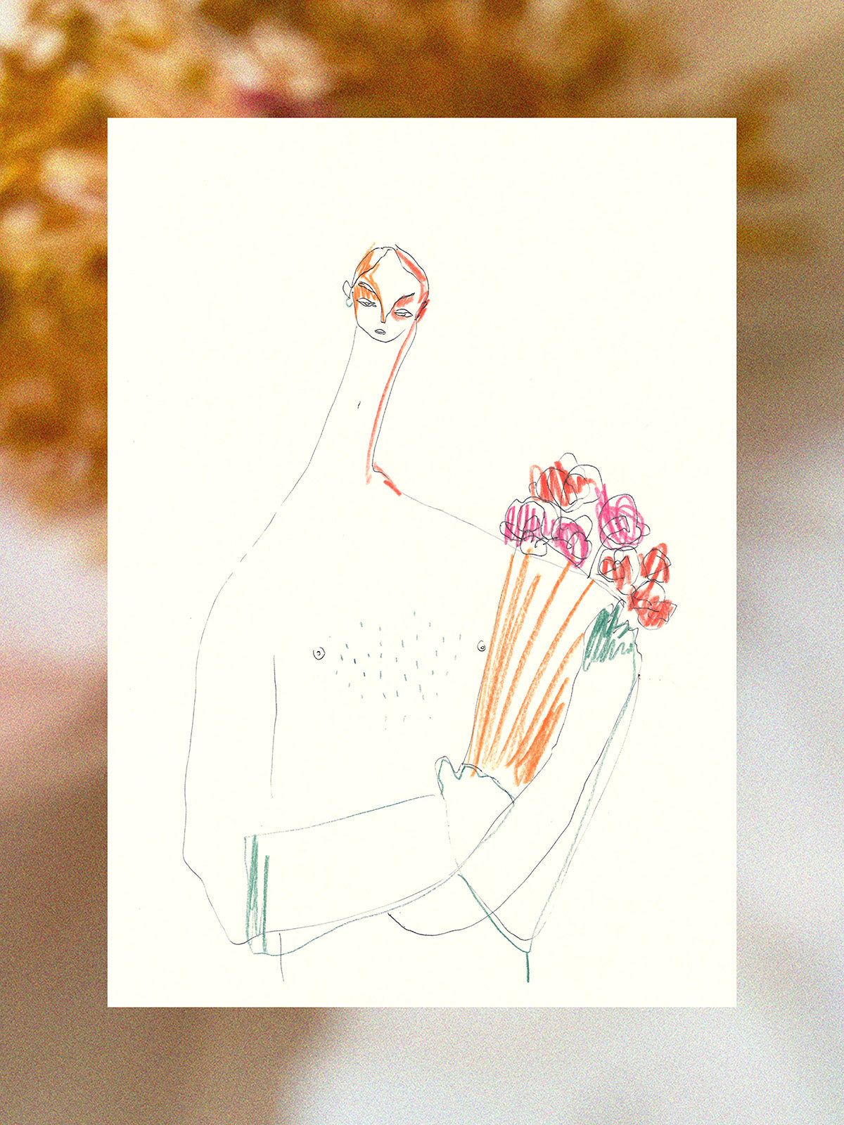 Illustration Boy with Bouquet